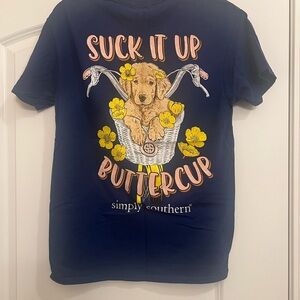 Simply Southern Blue Short Sleeve Tee with Logo